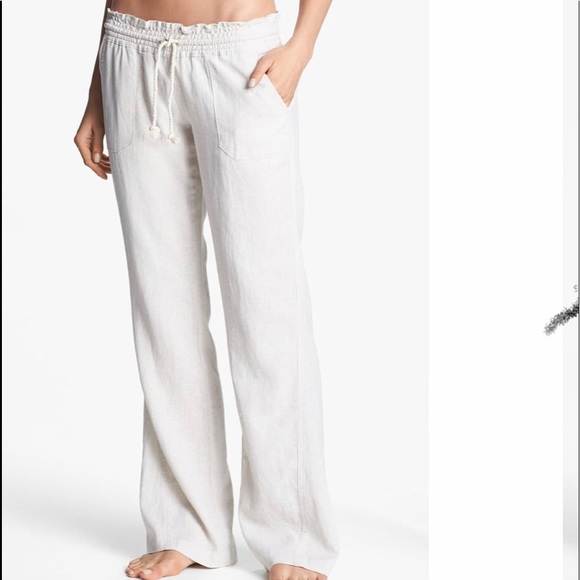 Roxy Pants - 🆕 ROXY White Flare Drawstring Beach Pants